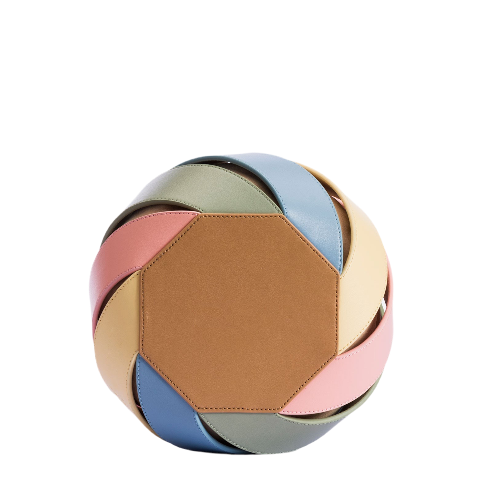 Cylindrical Contrast Color Portable Messenger Diamond Quilted Stitching Bucket Bag