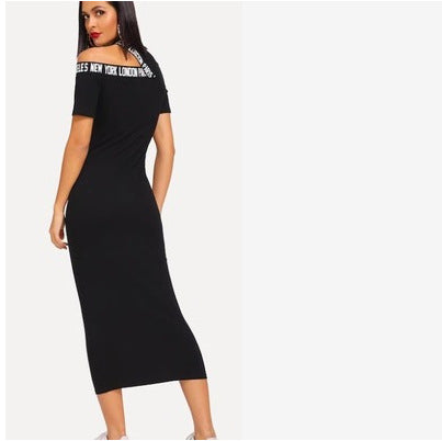 Sexy Strapless Long Skirt And Ribbon Dress Women