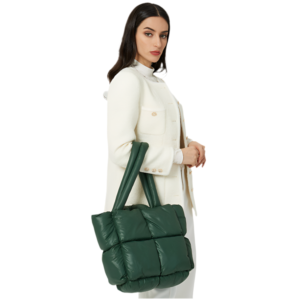 Simple Autumn And Winter Down Stitching Large Capacity Women's Tote Soft Bag