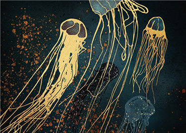 American Abstract Marine Octopus Jellyfish Decorative Painting Core Living Room Hallway Decoration Mural