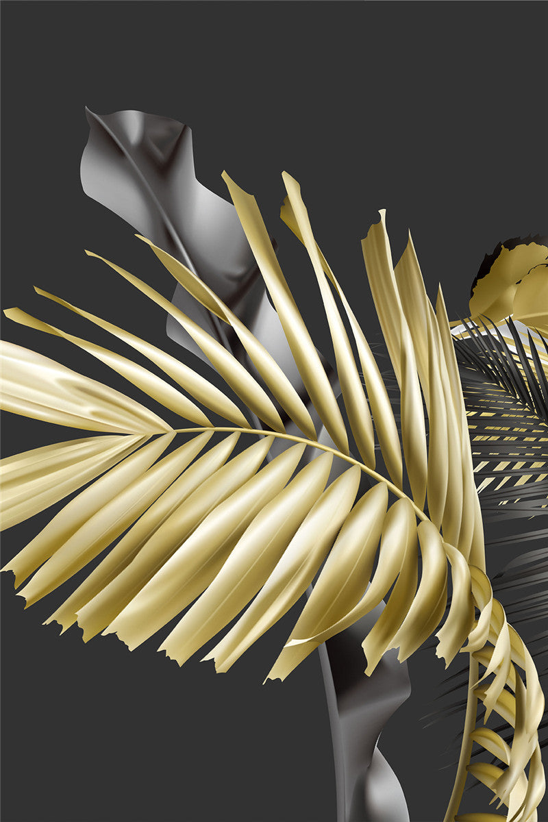 Abstract Golden Paper Poster Luxury Golden Canvas Painting