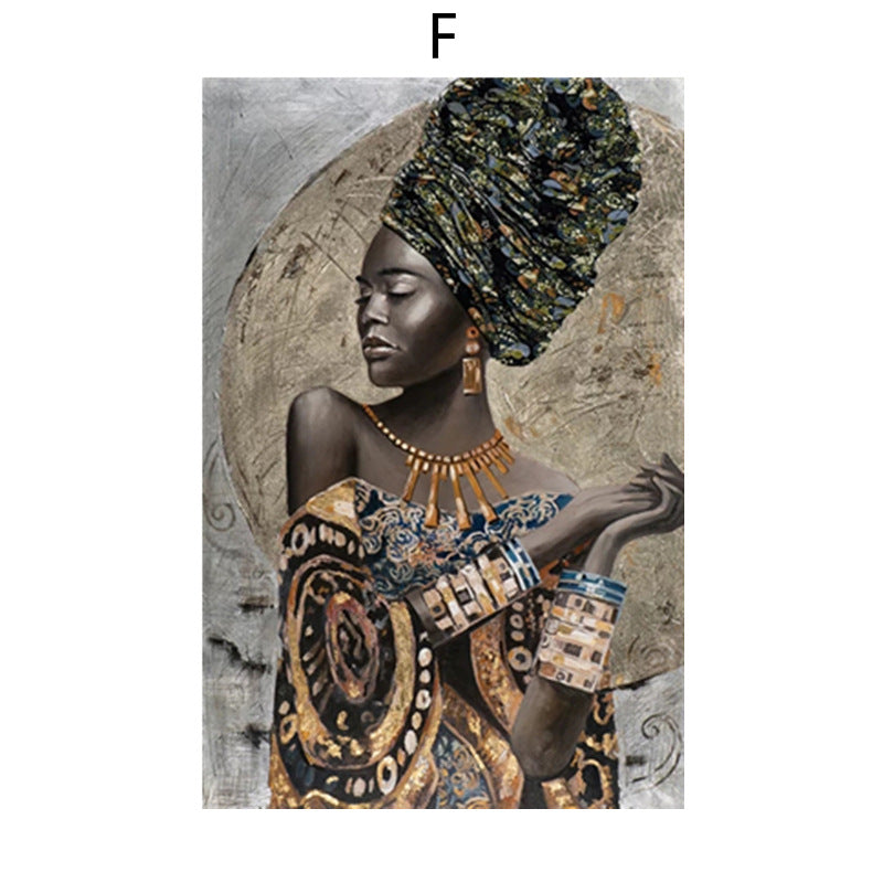 Abstract African Beauty Graffiti Canvas Painting Core Living Room Decoration