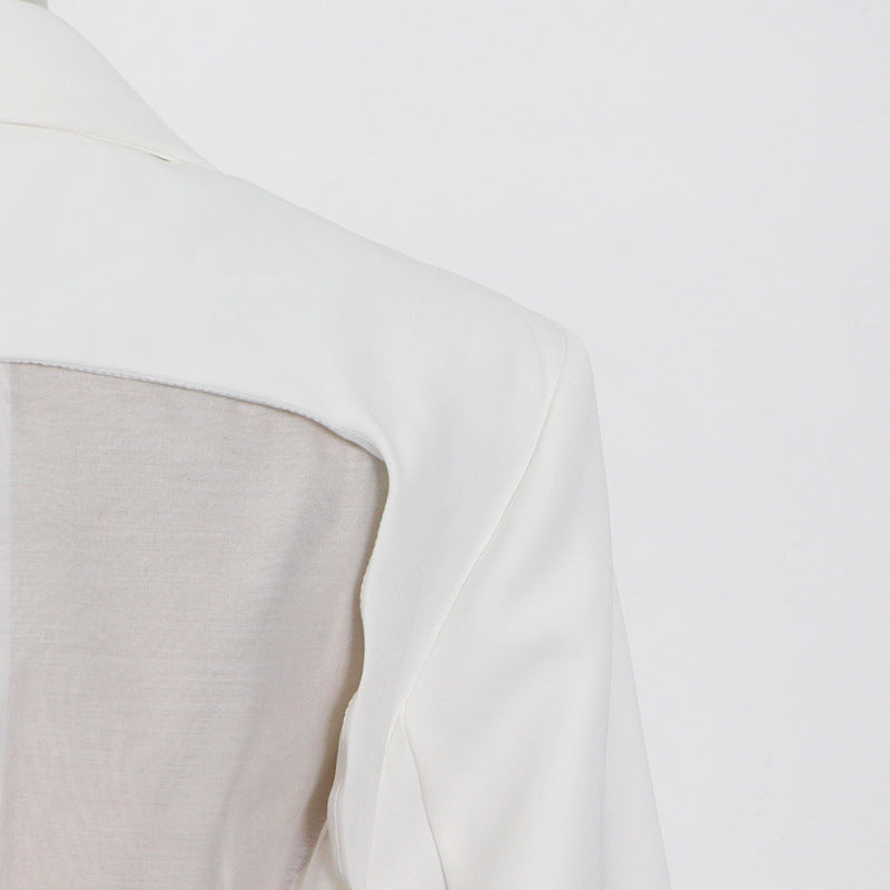 Ladies Fashion Breasted Simple Short Suit