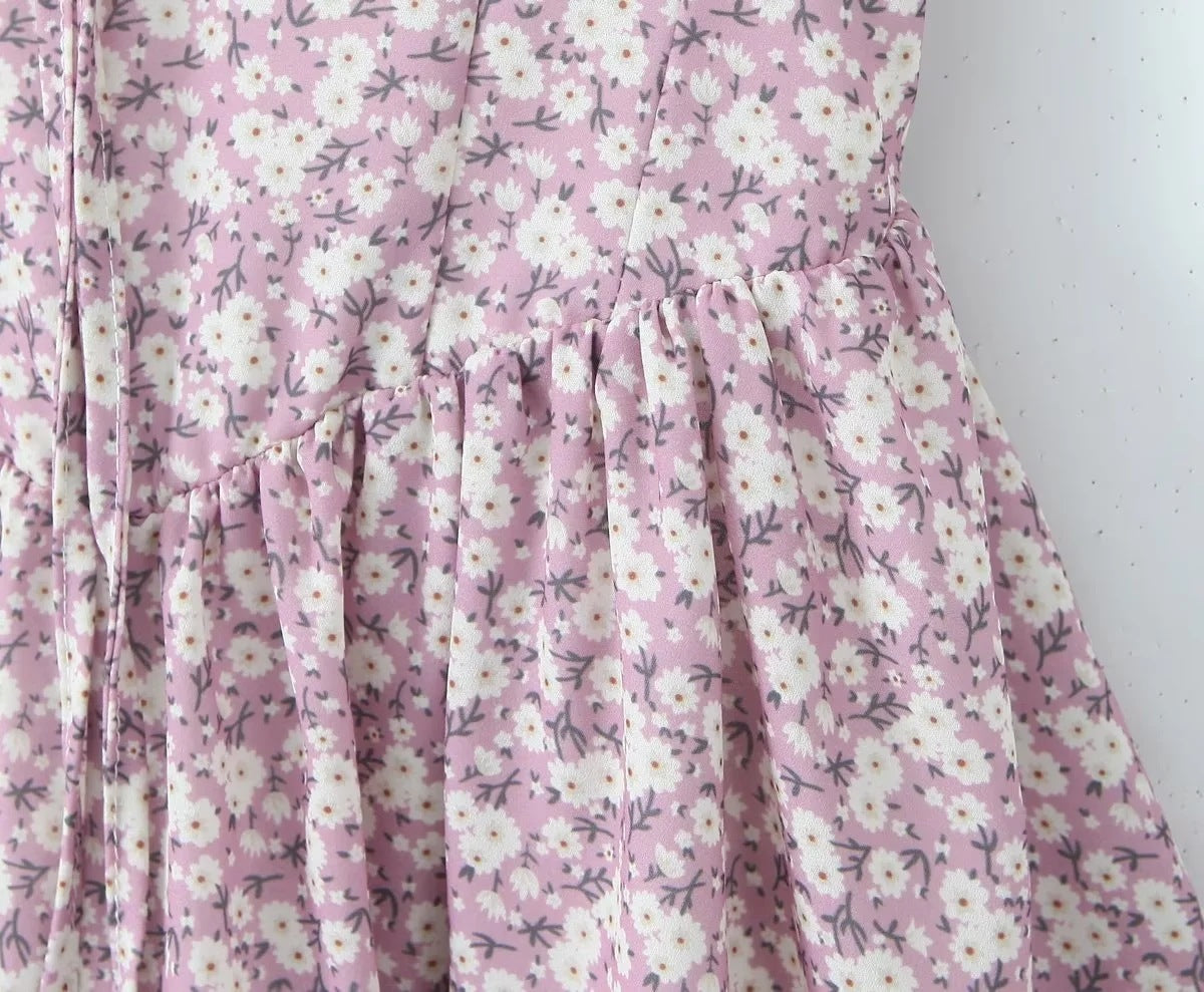 Summer New Pure Floral Strap Dress Women