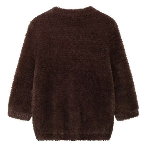 Women's Fashion Faux Fur Knitted Sweater