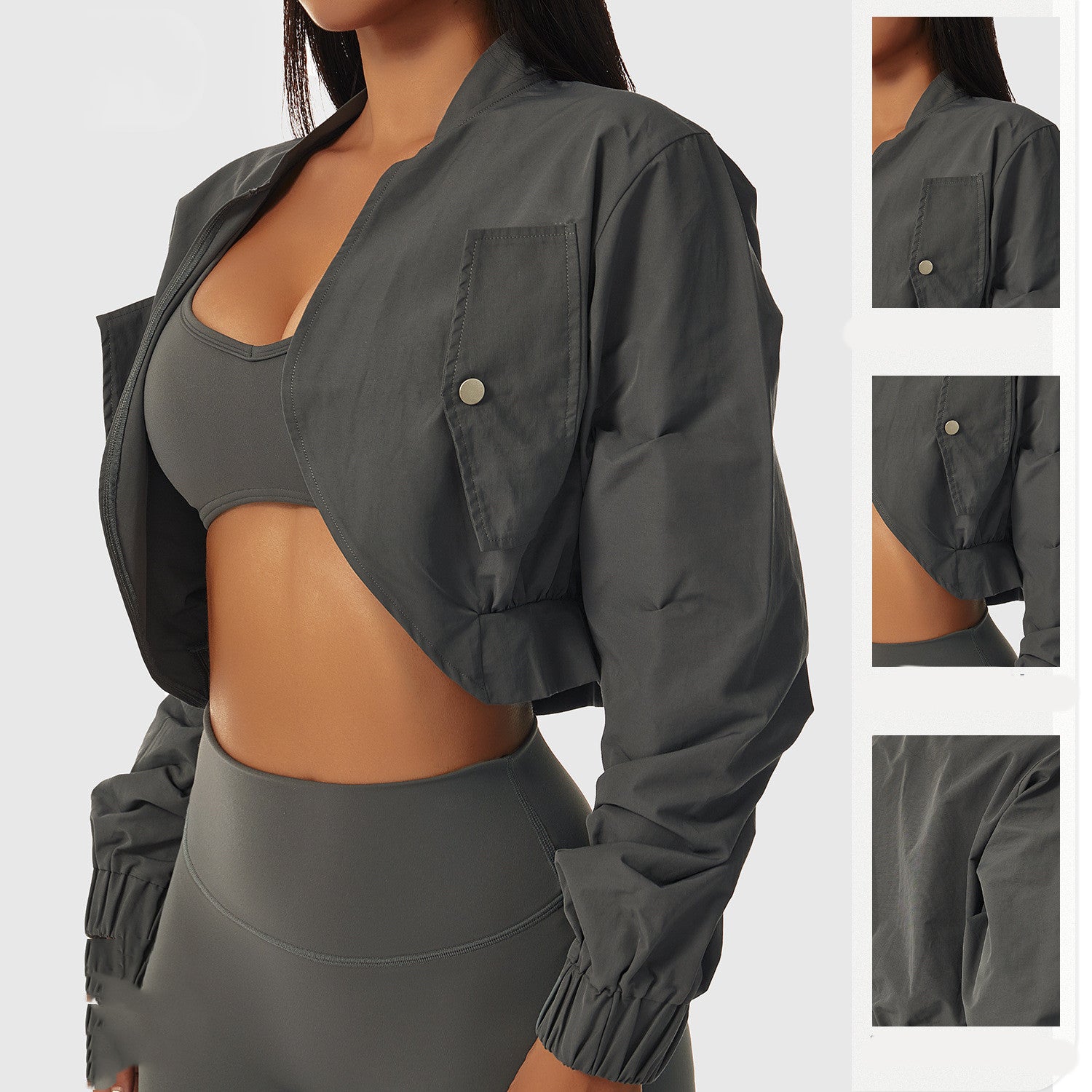 Women's Casual Long Sleeve Quick Dry Stand Collar Sports Jacket