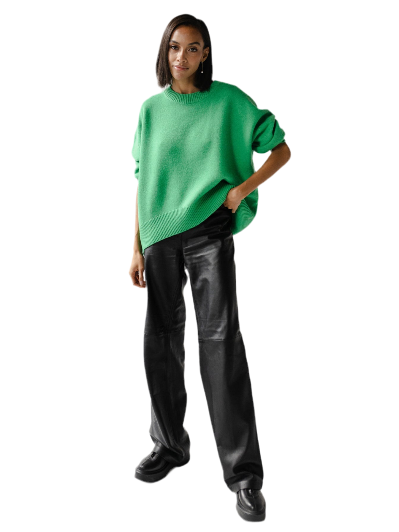 Women's Knitted Sweater Round Neck Loose Solid Color