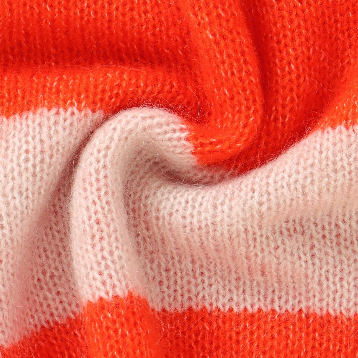 Mohair Round Neck Striped Sweater Autumn Loose Slimming