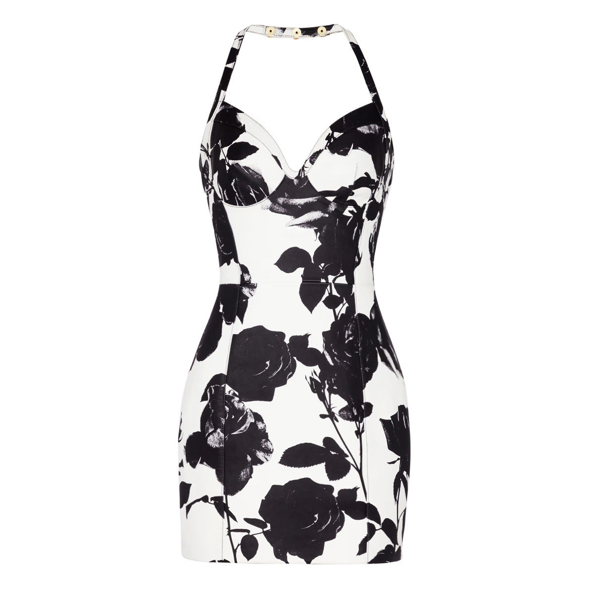 Women's Printed Slim Fit Sexy Halter Sling Dress