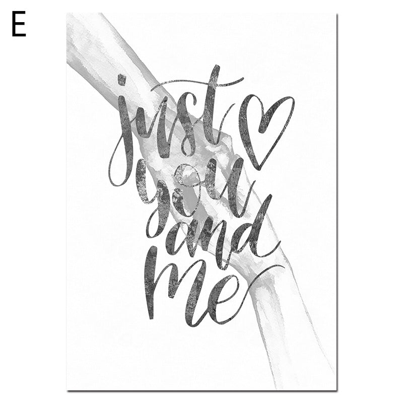 Black And White Sweet Love Canvas Painting Decorative Painting Core