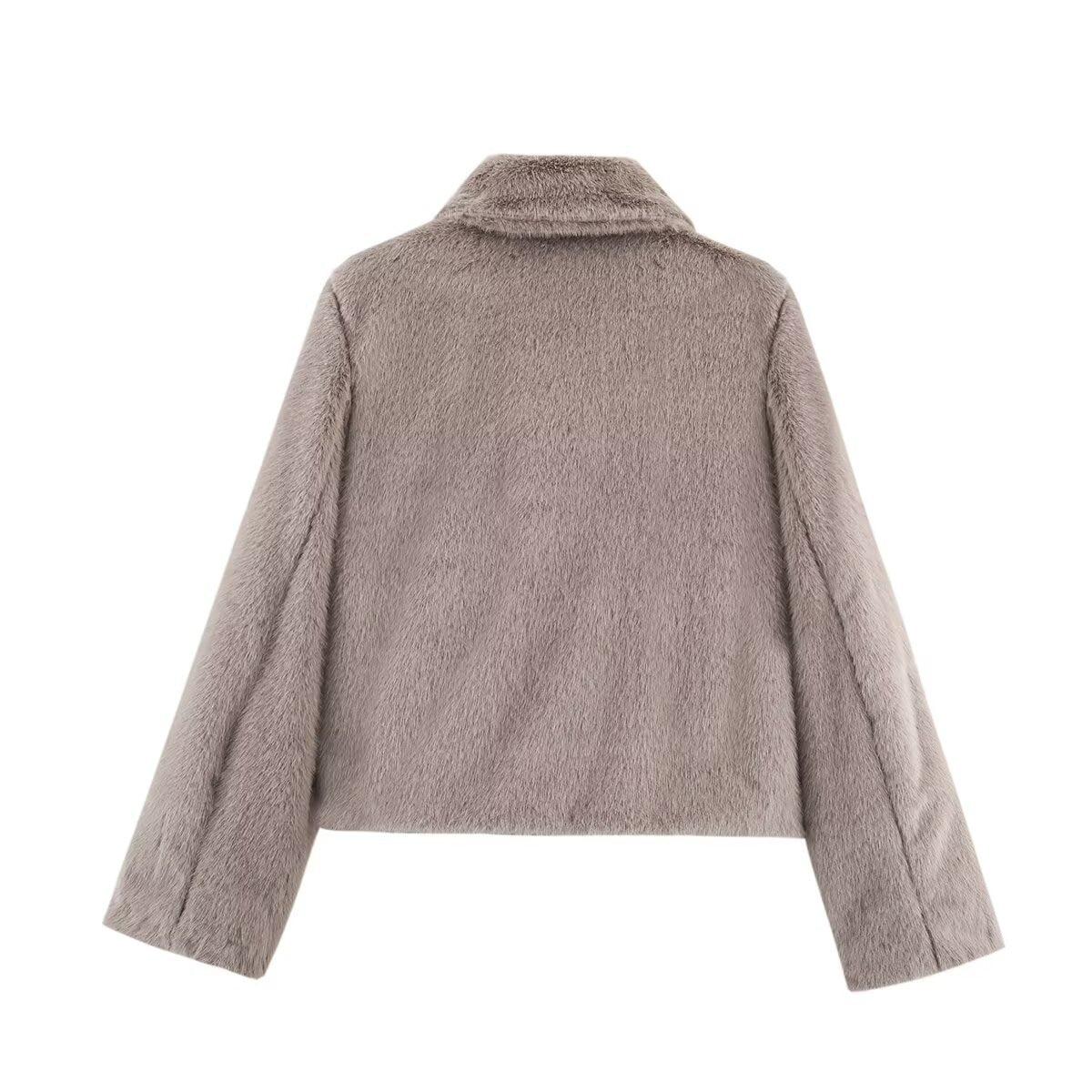 Autumn European And American Style Versatile Faux Fur Effect Jacket Coat