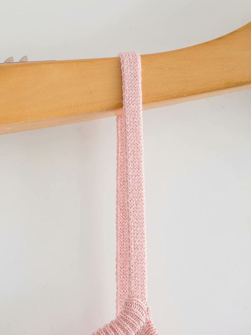 European And American Style Bow Knitted Camisole Short Design Top