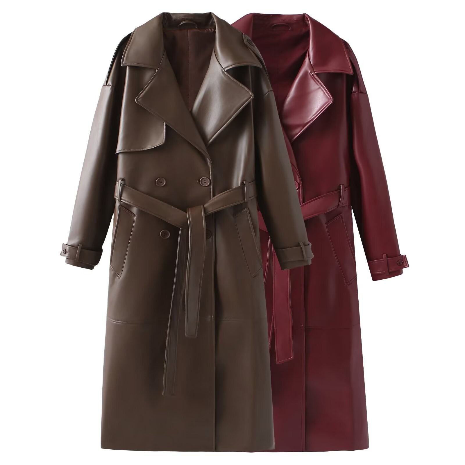 French Extended Leather Coat