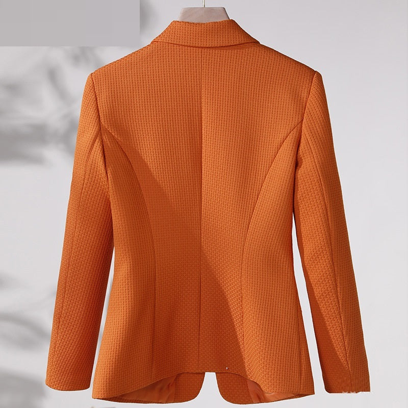Women's Casual Solid Color Suit Collar Jacket