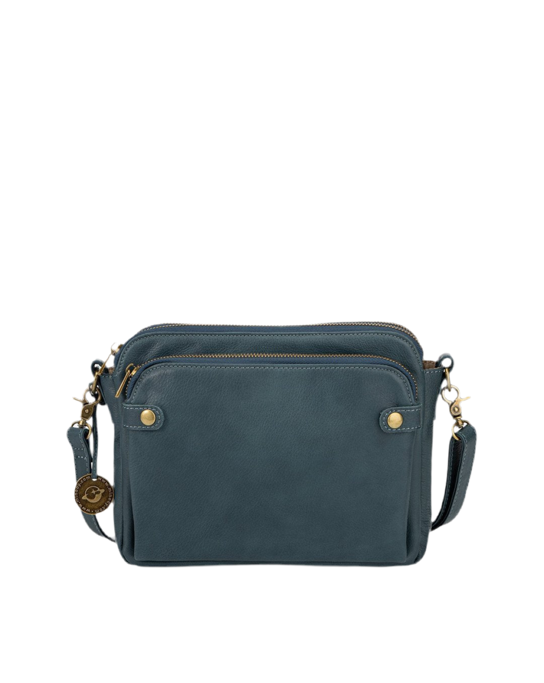 Three-layer Leather Crossbody Bag
