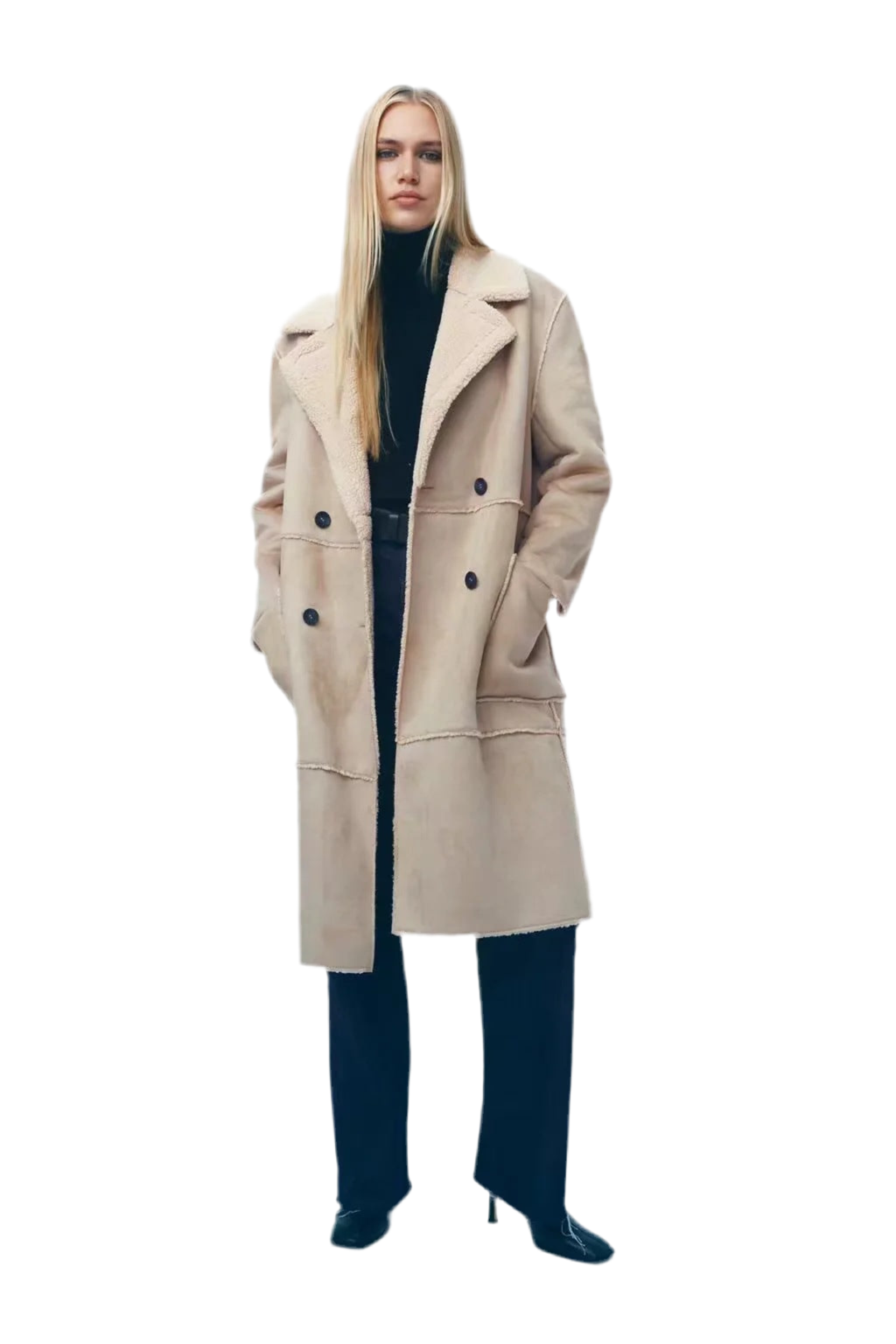 Personality Stitching Fleece Coat Coat Autumn And Winter Women's