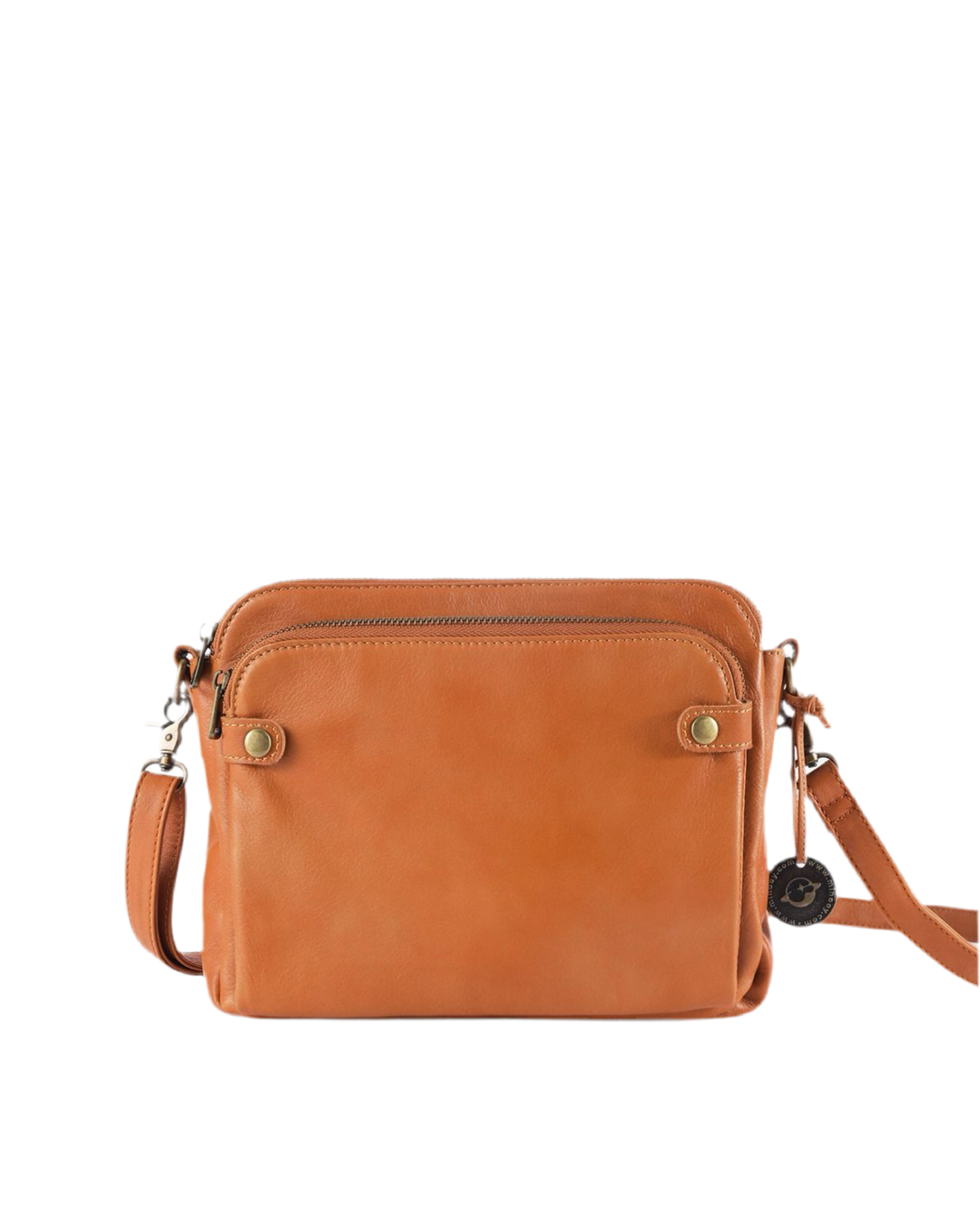 Three-layer Leather Crossbody Bag