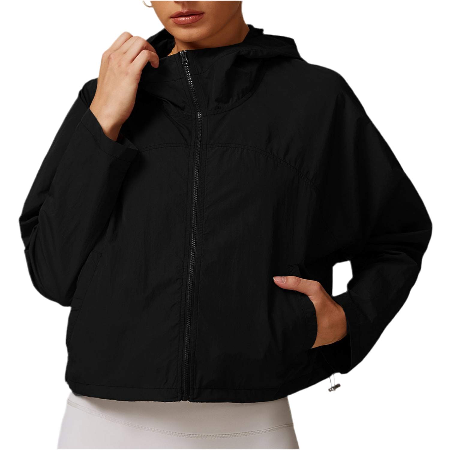 Women's Windproof And Comfortable Zipper Quick-drying Hooded Jacket