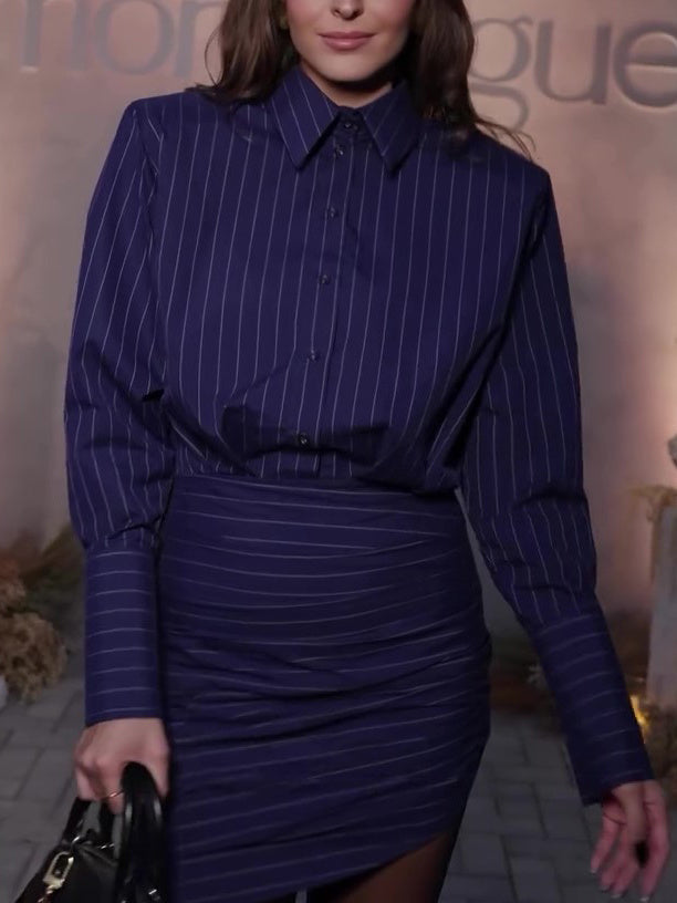 Striped Mini Shirt Dress