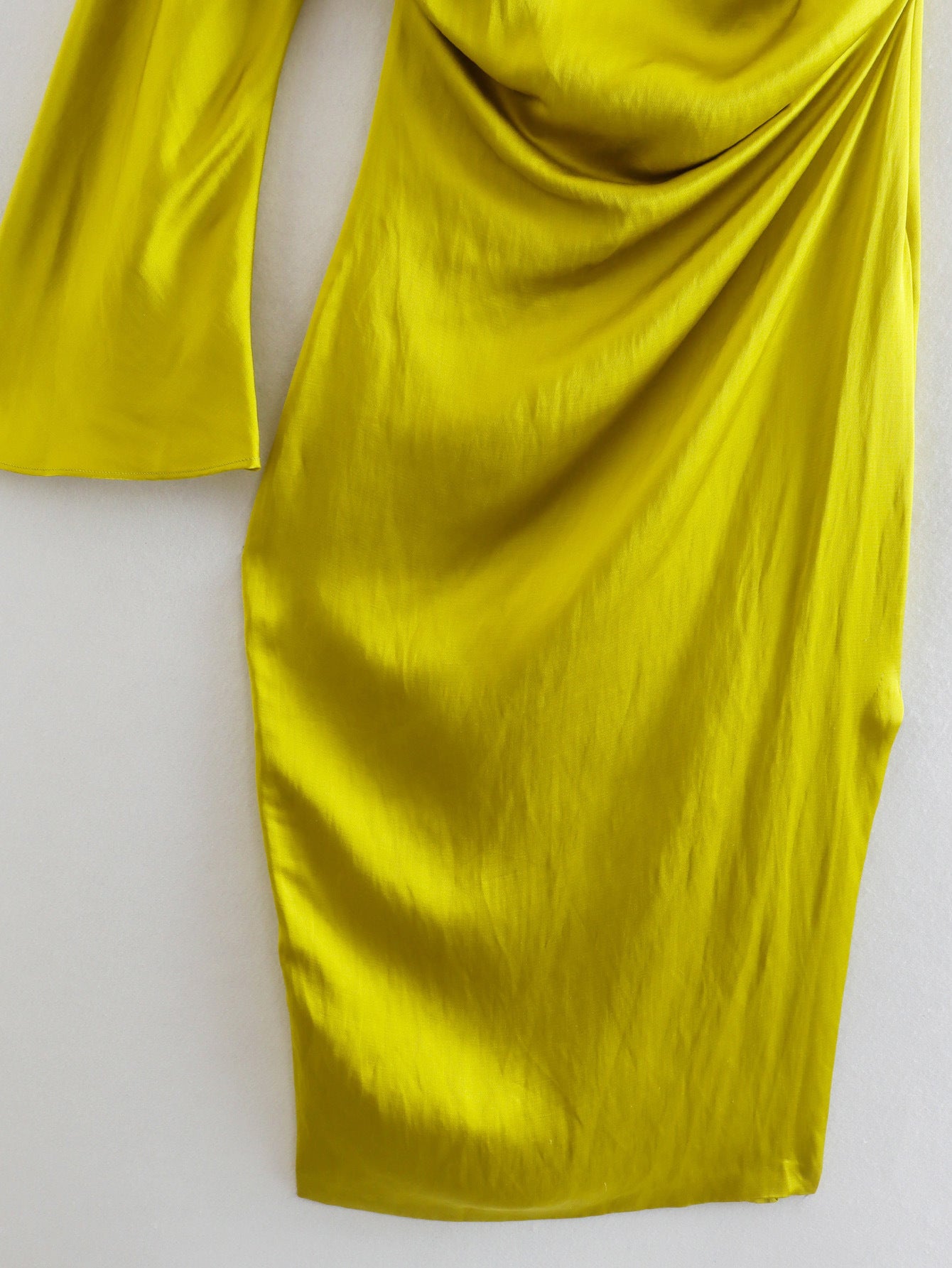 European And American Asymmetric Silk Satin Texture Dress