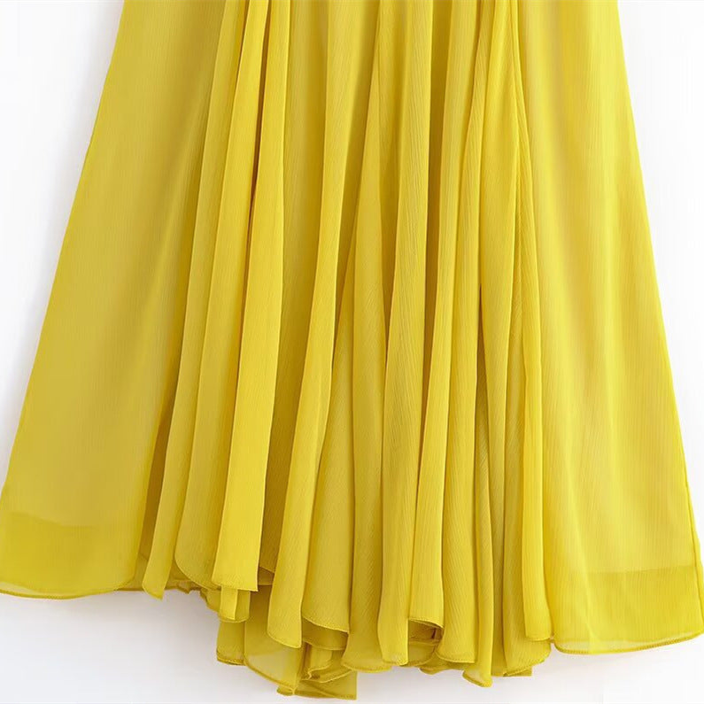 Temperament Fashion Wide Strap Midi Skirt Dress