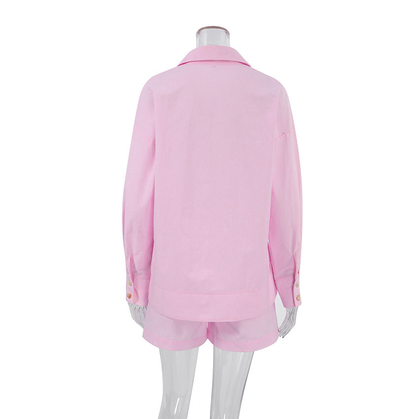 Shorts Pajamas Cotton And Linen Women's Loose Fashion Cross-border Home Wear Two-piece Suit