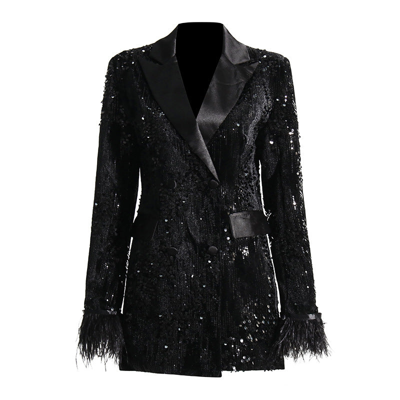 New Fashion Celebrity Light Luxury Style Sequins Suit Is Versatile And Slim
