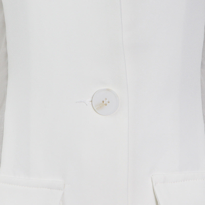 Ladies Fashion Breasted Simple Short Suit