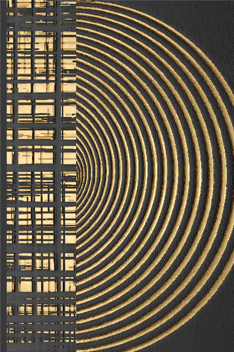 Abstract Golden Paper Poster Luxury Golden Canvas Painting