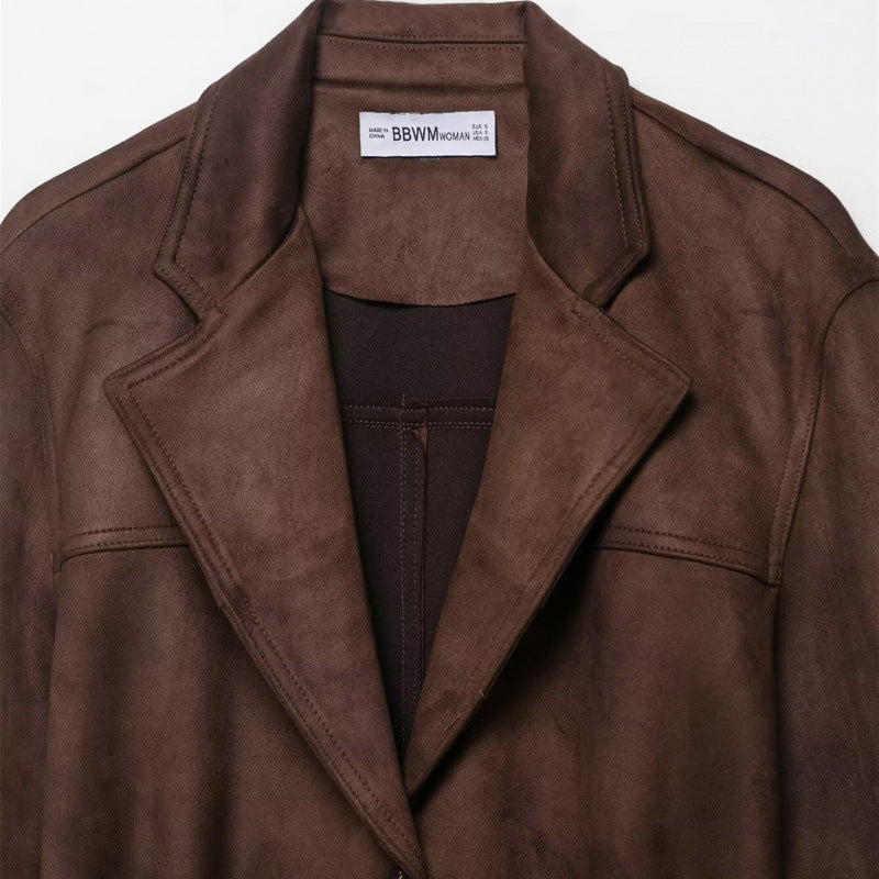 Women's Fashion Belt With Suede Effect Jacket