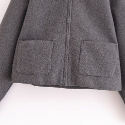 Fashion Simple And Versatile Pocket Shirt-collar Short Jacket