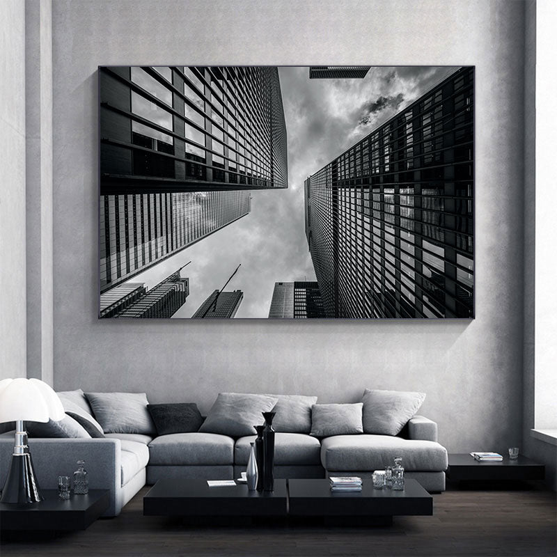 Modern Canvas Painting City Industrial Huge Building Extended Space