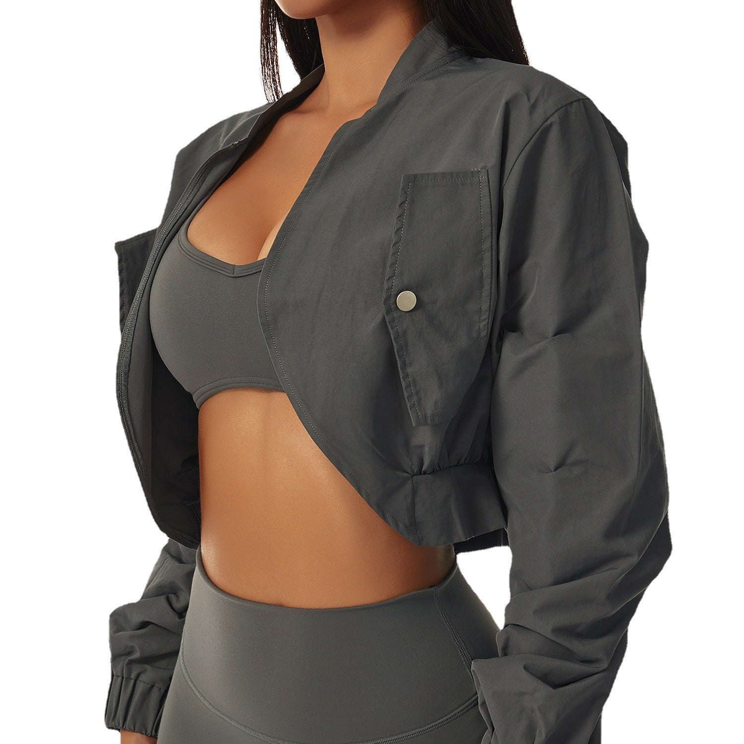 Women's Casual Long Sleeve Quick Dry Stand Collar Sports Jacket