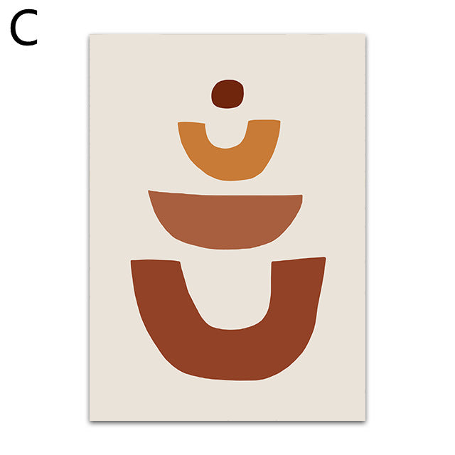 Geometric Sun Abstract Bohemian Style Decorative Canvas Painting Core