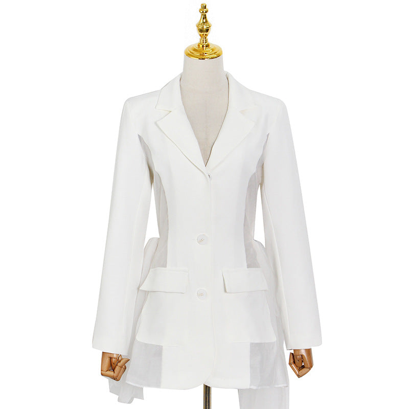 Ladies Fashion Breasted Simple Short Suit