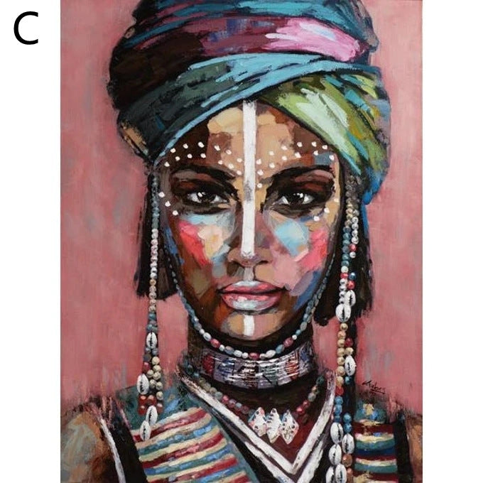 Abstract African Beauty Graffiti Canvas Painting Core Living Room Decoration