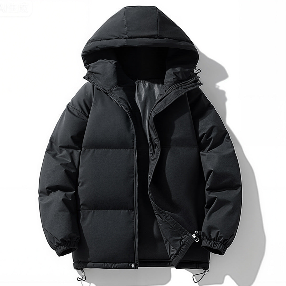 Women's Simple Casual Solid Color Versatile Hooded Stand Collar Warm Cotton Coat