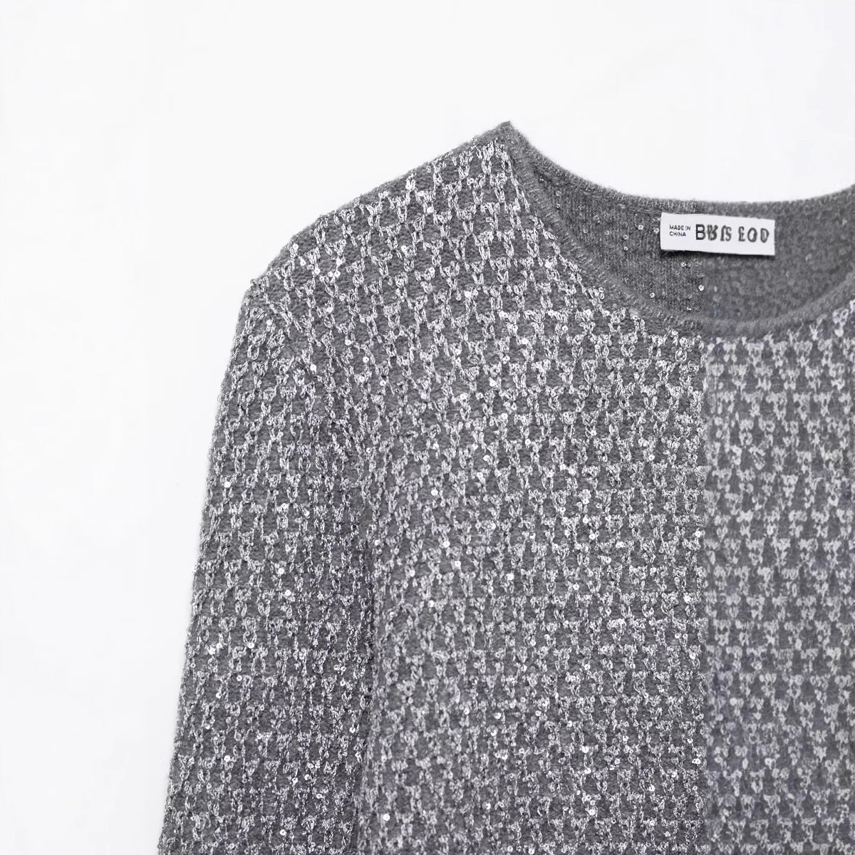 Women's Fashionable Beads Decoration Knitted Coat