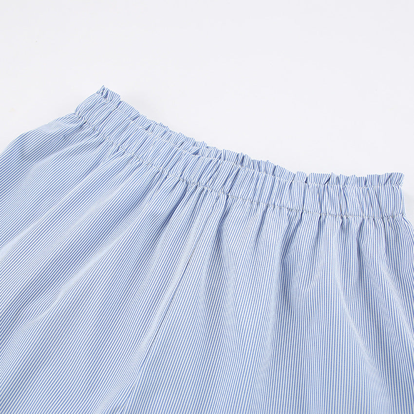 Fashion Comfortable Loose Long Sleeve Shirt Shorts Suit