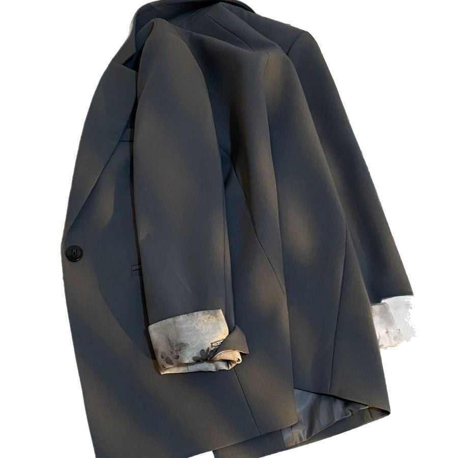 Advanced Gray Women's Printed Casual Versatile Blazer