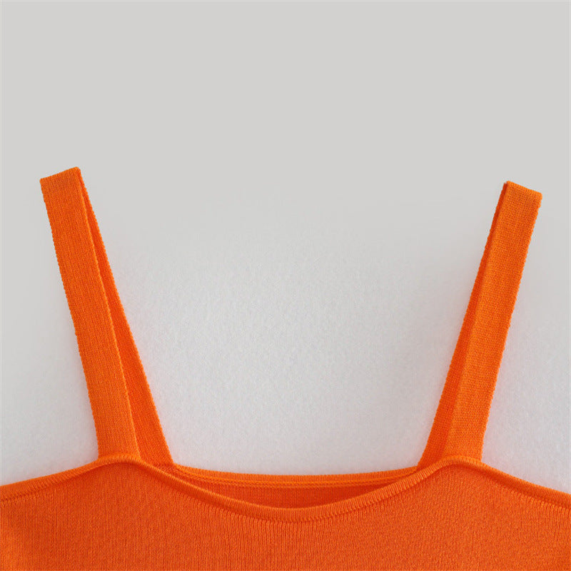 Laminated Decorative Thin Sling Knitted Top