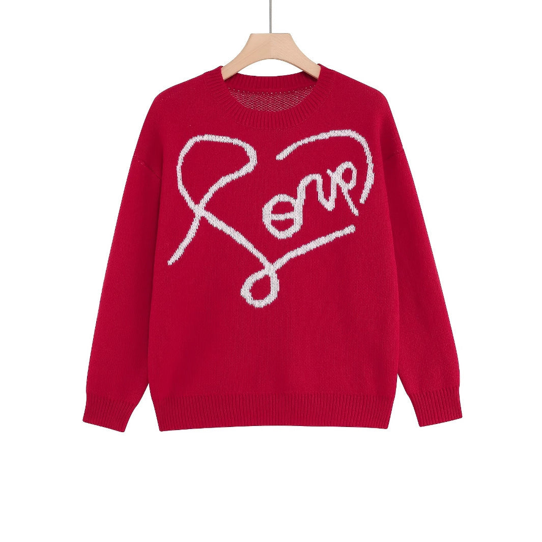 Women's Plus Size Love Sweater Pullover Sweater