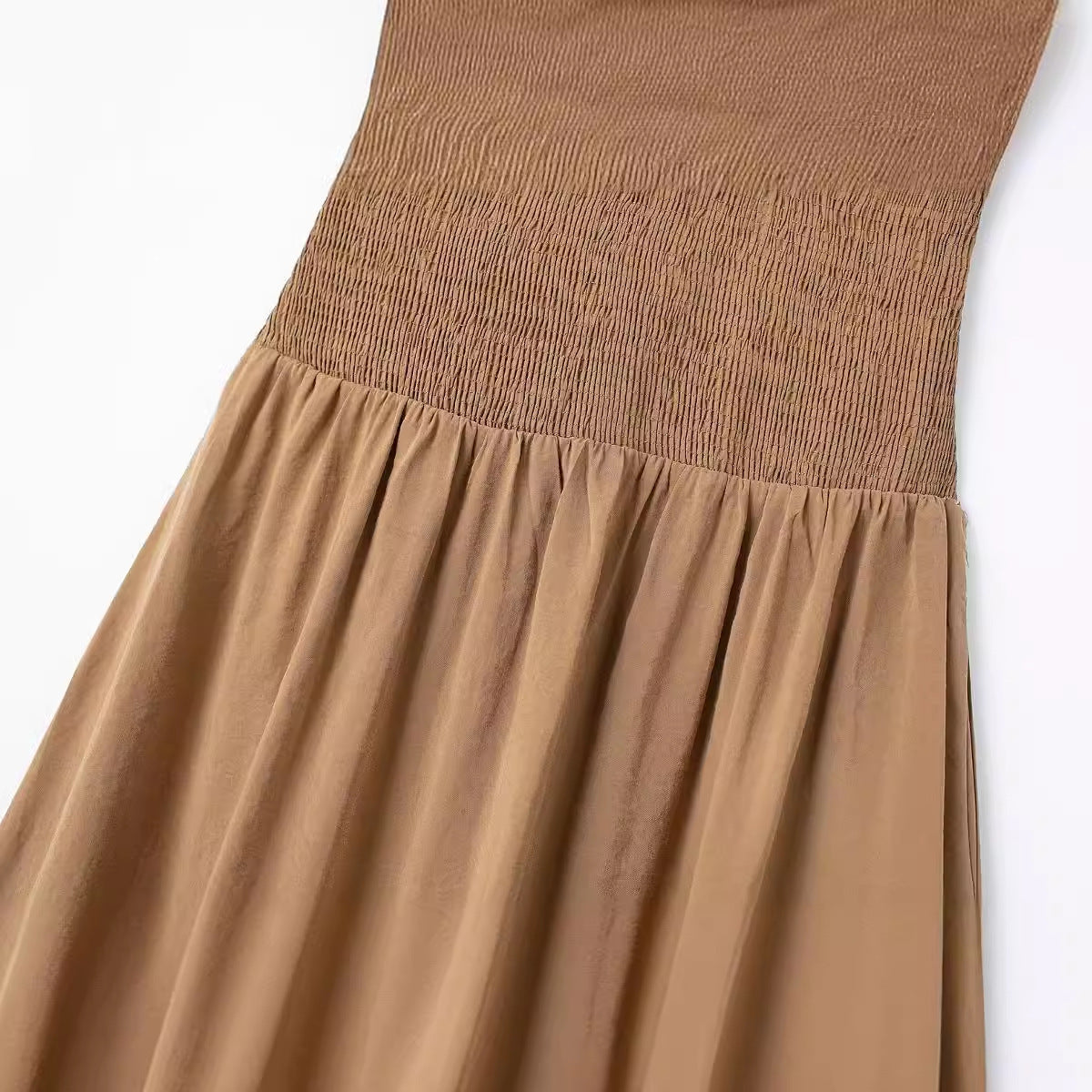 Hanging Collar Backless Vertical Dress Women