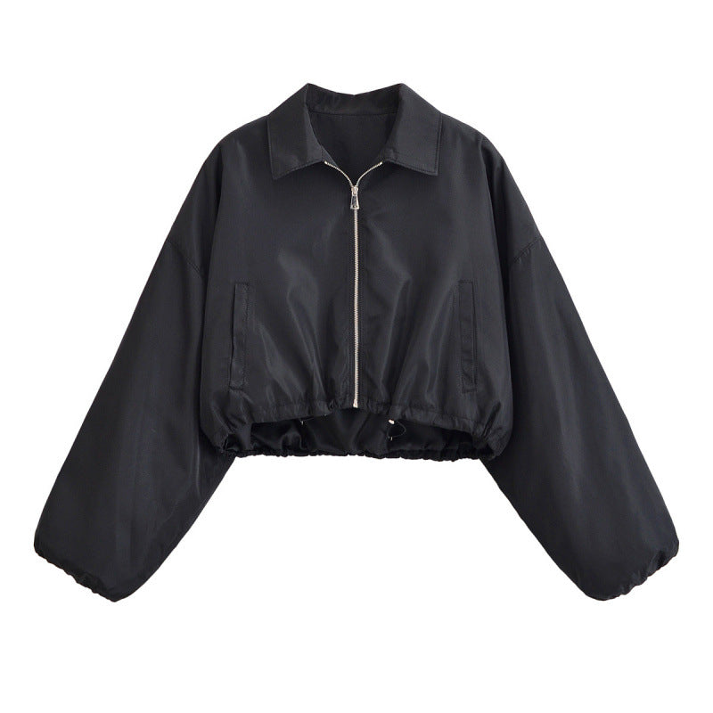 New Autumn Versatile Minimalist Short Jacket With A Turn-down Collar And Skirt