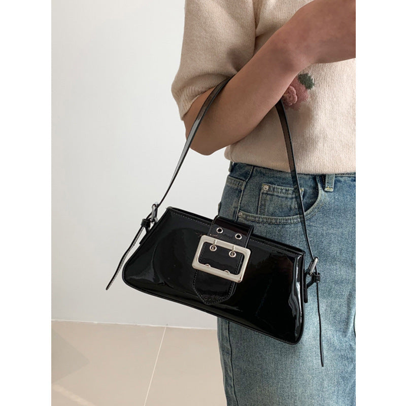 Women's Fashion Portable Patent Leather Underarm Bag