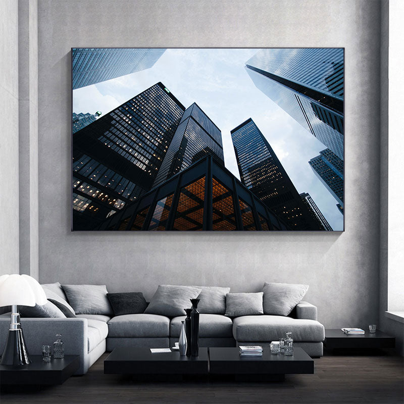 Modern Canvas Painting City Industrial Huge Building Extended Space
