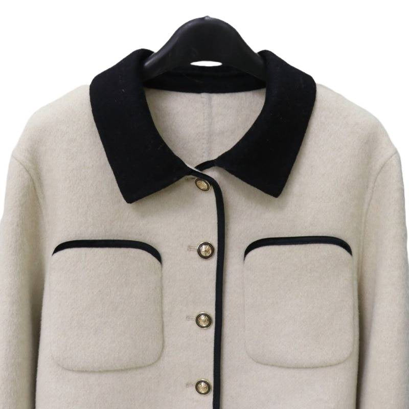 Korean-style Wool Coat With Color-blocking Casual Woolen Top