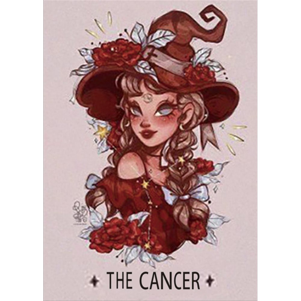 Zodiac Diamond Painting Girl DIY 5D Full Circle Diamond Painting