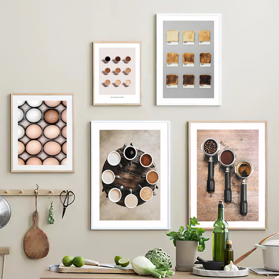 Black Cat Coffee Flowers TV Abstract Boho Wall Art Canvas Painting