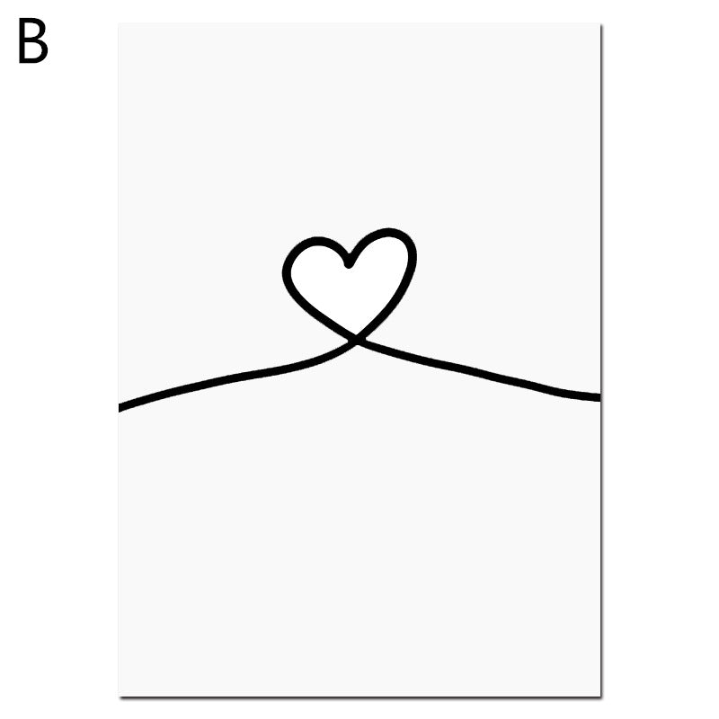 Black And White Sweet Love Canvas Painting Decorative Painting Core